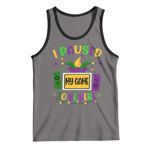 Mardi Gras Gamer Tank Top I Paused My Game To Be Here TS09 Deep Heather Black Print Your Wear