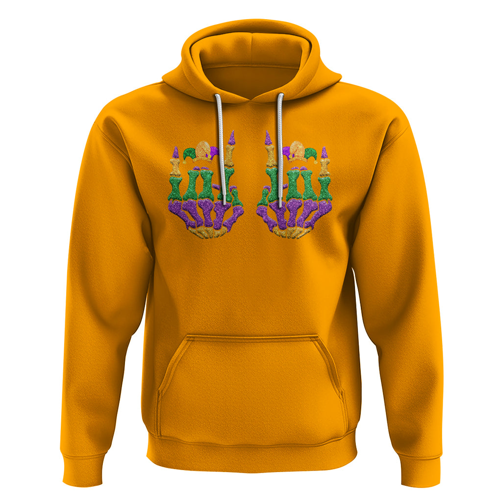 Mardi Gras Hoodie Jester Skeleton Rock Hand Fat Tuesday Festival TS09 Gold Printyourwear