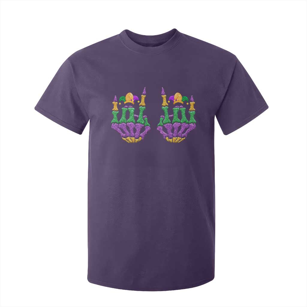 Mardi Gras T Shirt For Kid Jester Skeleton Rock Hand Fat Tuesday Festival TS09 Purple Print Your Wear