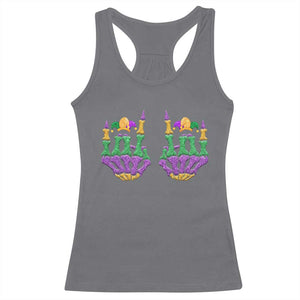 Mardi Gras Racerback Tank Top Jester Skeleton Rock Hand Fat Tuesday Festival TS09 Charcoal Print Your Wear