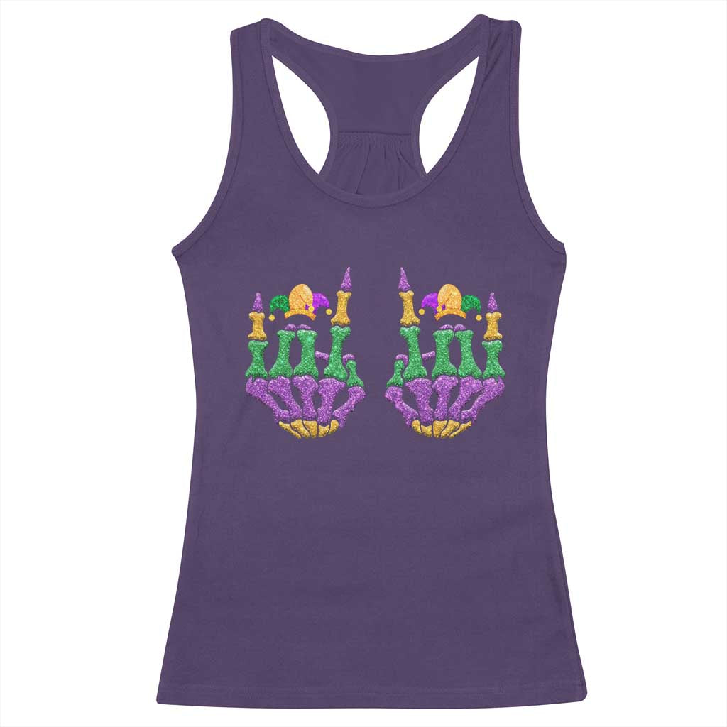 Mardi Gras Racerback Tank Top Jester Skeleton Rock Hand Fat Tuesday Festival TS09 Purple Print Your Wear