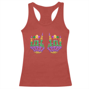 Mardi Gras Racerback Tank Top Jester Skeleton Rock Hand Fat Tuesday Festival TS09 Red Print Your Wear