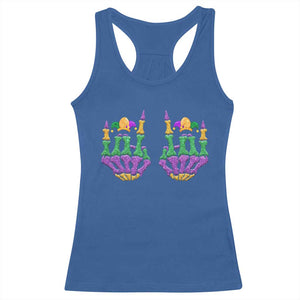 Mardi Gras Racerback Tank Top Jester Skeleton Rock Hand Fat Tuesday Festival TS09 Royal Blue Print Your Wear