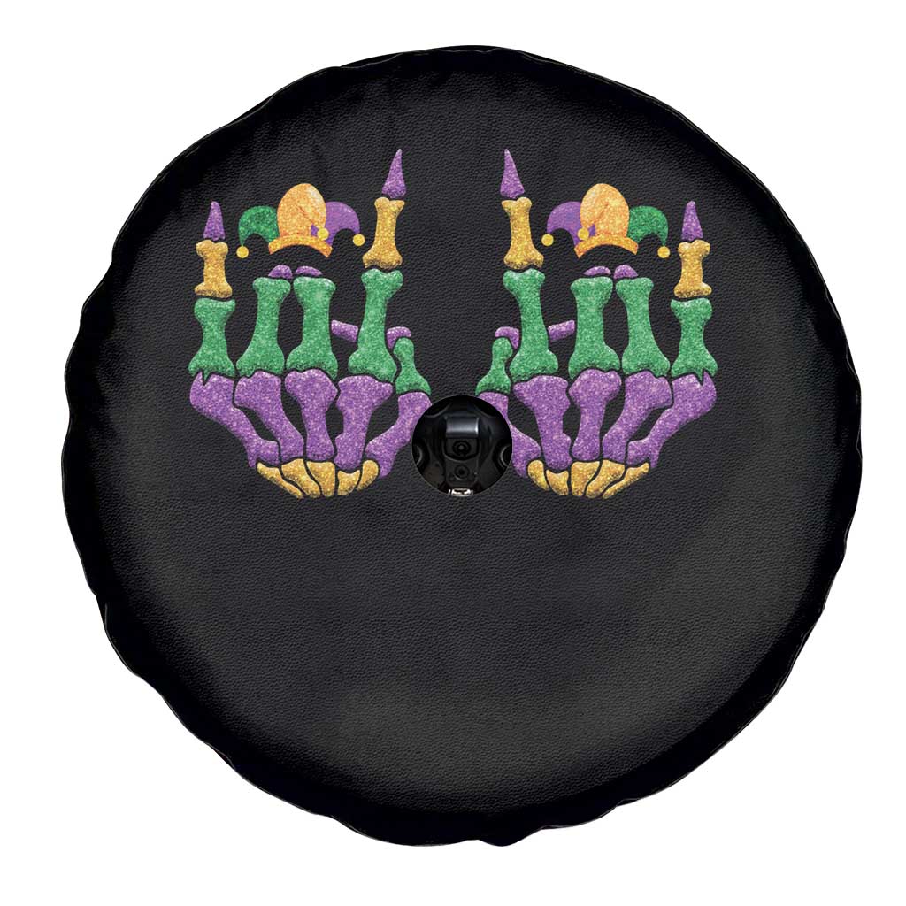 Mardi Gras Spare Tire Cover Jester Skeleton Rock Hand Fat Tuesday Festival TS09 Print Your Wear