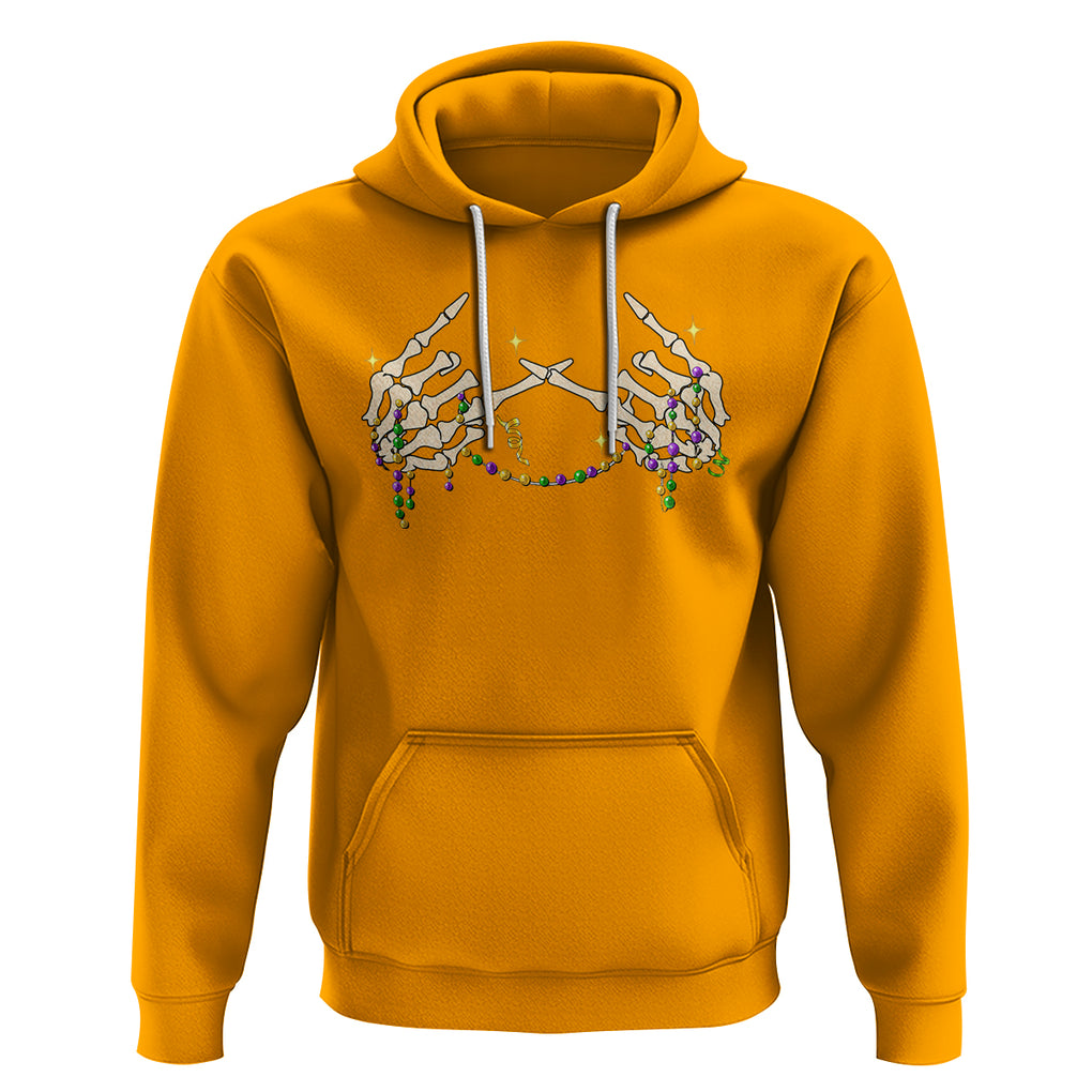 Mardi Gras Hoodie Skeleton Rock Hand Beads Fat Tuesday Festival TS09 Gold Printyourwear