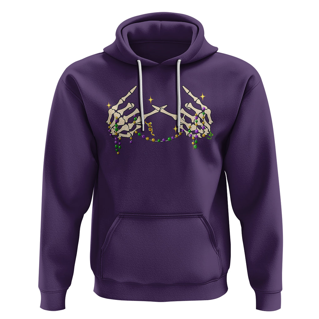 Mardi Gras Hoodie Skeleton Rock Hand Beads Fat Tuesday Festival TS09 Purple Printyourwear