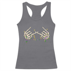 Mardi Gras Racerback Tank Top Skeleton Rock Hand Beads Fat Tuesday Festival TS09 Charcoal Print Your Wear