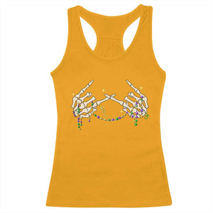 Mardi Gras Racerback Tank Top Skeleton Rock Hand Beads Fat Tuesday Festival TS09 Gold Print Your Wear