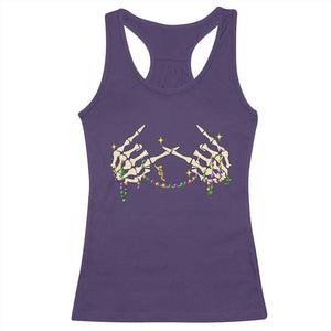 Mardi Gras Racerback Tank Top Skeleton Rock Hand Beads Fat Tuesday Festival TS09 Purple Print Your Wear