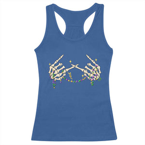 Mardi Gras Racerback Tank Top Skeleton Rock Hand Beads Fat Tuesday Festival TS09 Royal Blue Print Your Wear