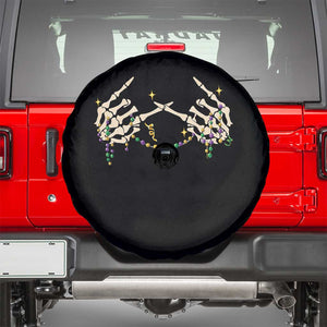 Mardi Gras Spare Tire Cover Skeleton Rock Hand Beads Fat Tuesday Festival TS09 Black Print Your Wear