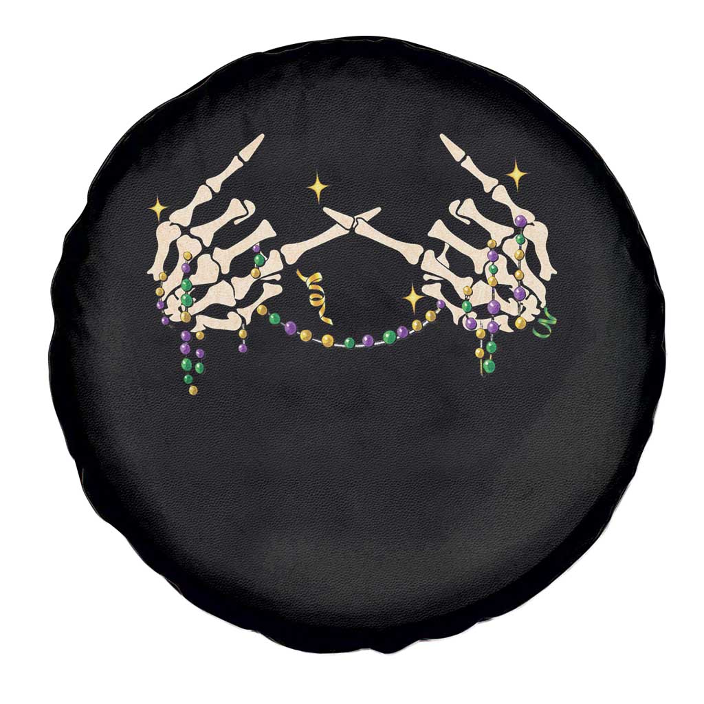 Mardi Gras Spare Tire Cover Skeleton Rock Hand Beads Fat Tuesday Festival TS09 Print Your Wear