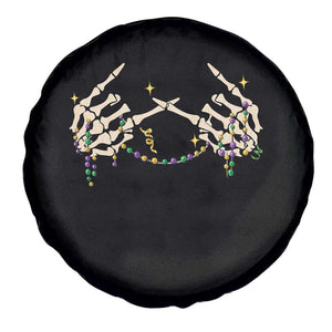 Mardi Gras Spare Tire Cover Skeleton Rock Hand Beads Fat Tuesday Festival TS09 Print Your Wear