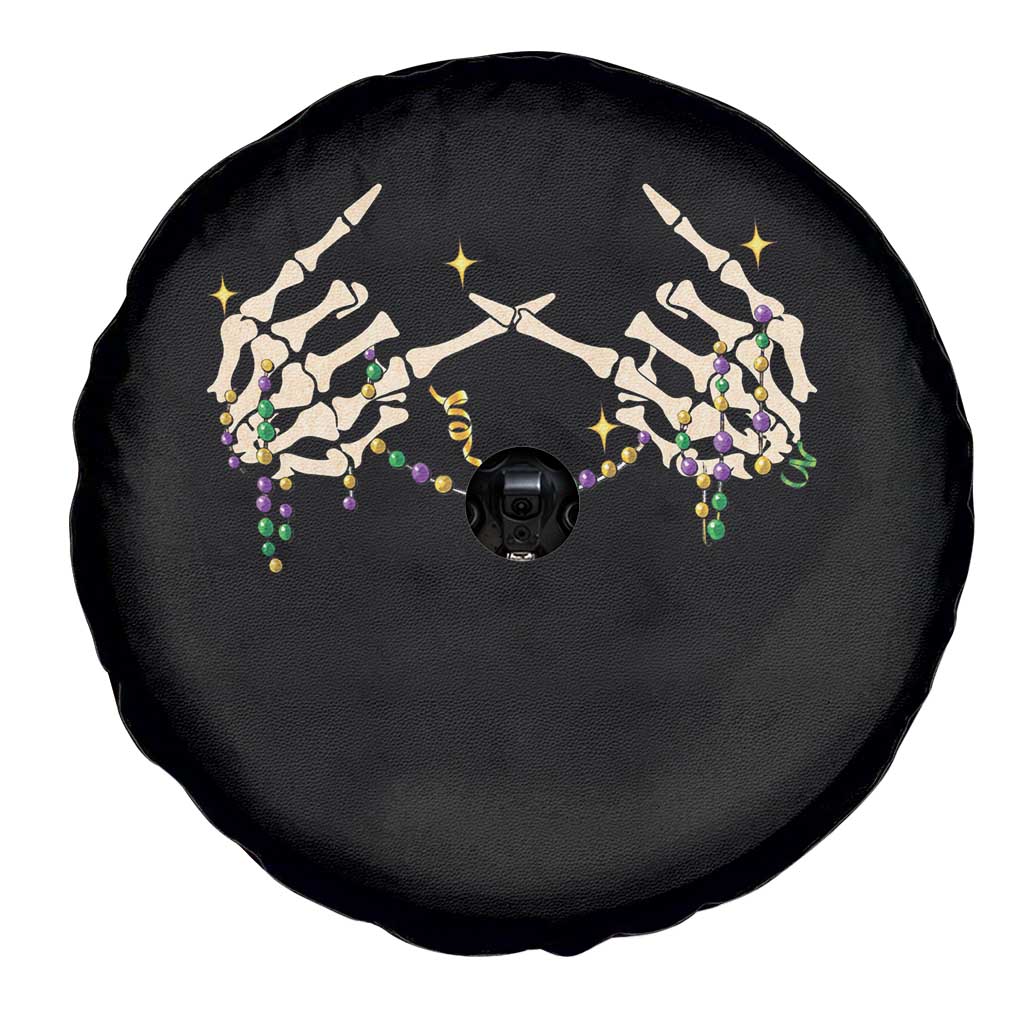 Mardi Gras Spare Tire Cover Skeleton Rock Hand Beads Fat Tuesday Festival TS09 Print Your Wear