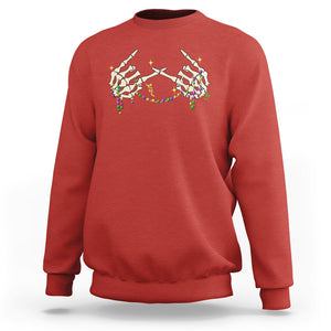 Mardi Gras Sweatshirt Skeleton Rock Hand Beads Fat Tuesday Festival TS09 Red Printyourwear
