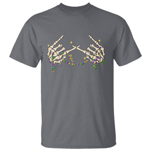 Mardi Gras T Shirt Skeleton Rock Hand Beads Fat Tuesday Festival TS09 Charcoal Printyourwear