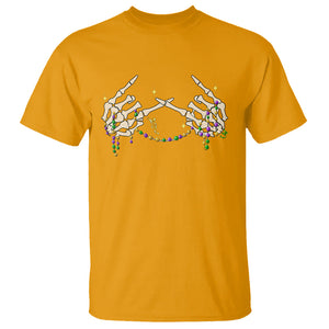 Mardi Gras T Shirt Skeleton Rock Hand Beads Fat Tuesday Festival TS09 Gold Printyourwear