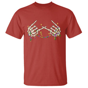 Mardi Gras T Shirt Skeleton Rock Hand Beads Fat Tuesday Festival TS09 Red Printyourwear