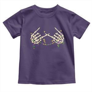Mardi Gras Toddler T Shirt Skeleton Rock Hand Beads Fat Tuesday Festival TS09 Purple Print Your Wear