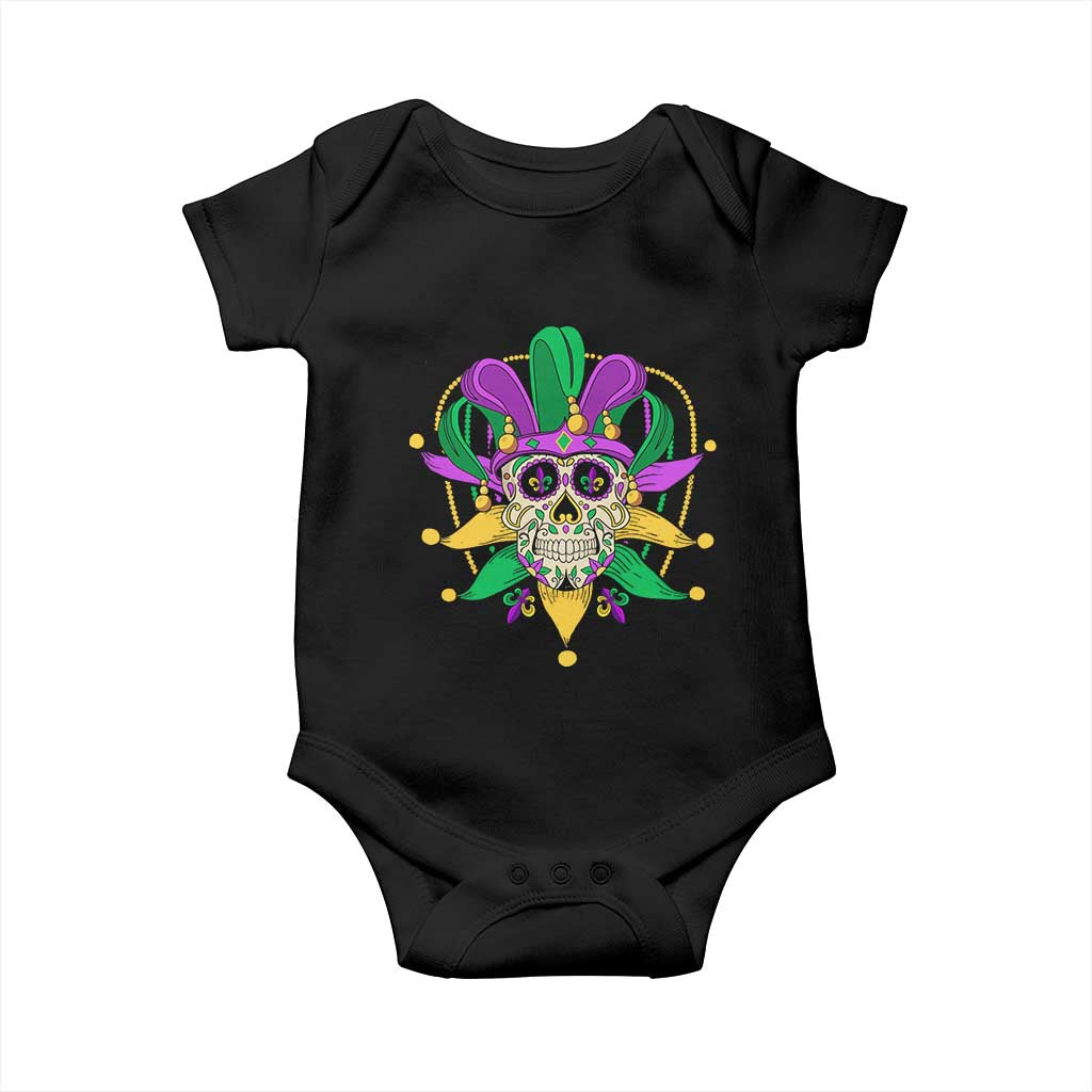 Mardi Gras Funny Sugar Skull Fat Tuesday New Orleans Baby Onesie TS09 Black Print Your Wear