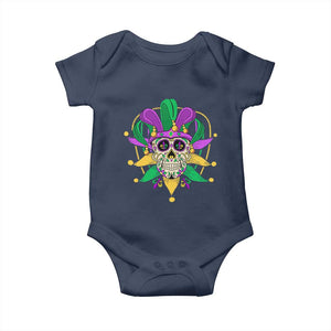Mardi Gras Funny Sugar Skull Fat Tuesday New Orleans Baby Onesie TS09 Navy Print Your Wear