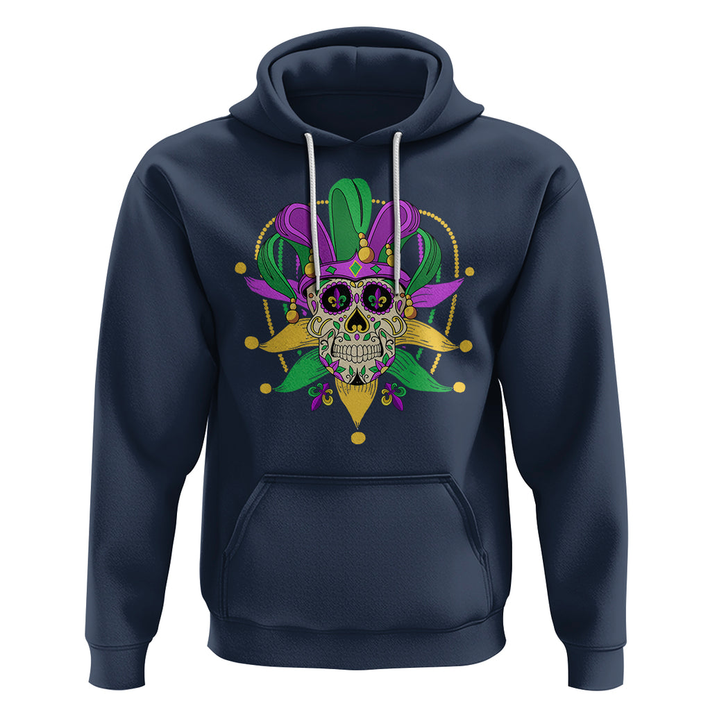 Mardi Gras Funny Sugar Skull Fat Tuesday New Orleans Hoodie TS09 Navy Printyourwear