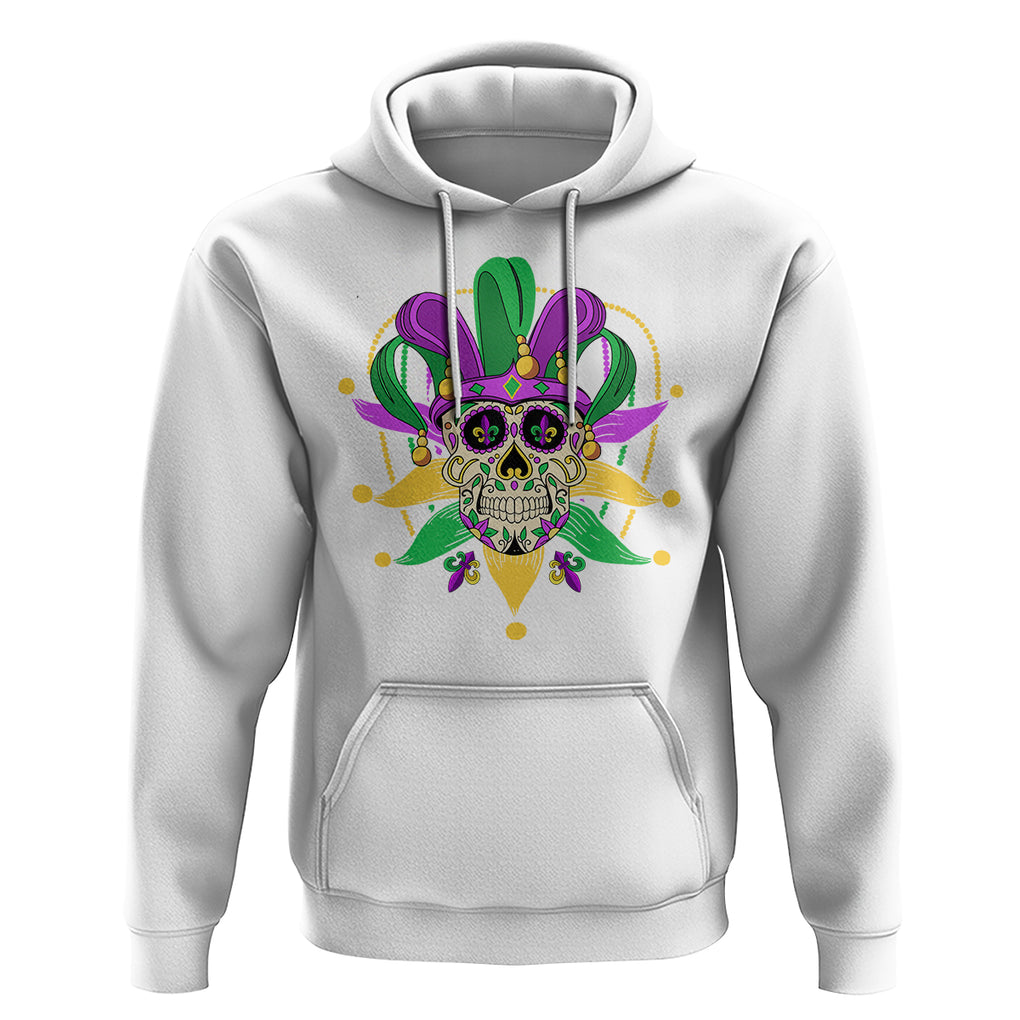 Mardi Gras Funny Sugar Skull Fat Tuesday New Orleans Hoodie TS09 White Printyourwear