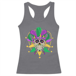 Mardi Gras Funny Sugar Skull Fat Tuesday New Orleans Racerback Tank Top TS09 Charcoal Print Your Wear