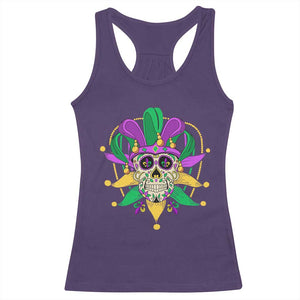 Mardi Gras Funny Sugar Skull Fat Tuesday New Orleans Racerback Tank Top TS09 Purple Print Your Wear