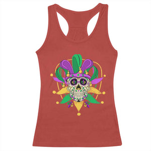Mardi Gras Funny Sugar Skull Fat Tuesday New Orleans Racerback Tank Top TS09 Red Print Your Wear