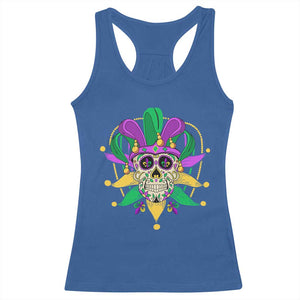 Mardi Gras Funny Sugar Skull Fat Tuesday New Orleans Racerback Tank Top TS09 Royal Blue Print Your Wear