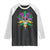 Mardi Gras Funny Sugar Skull Fat Tuesday New Orleans Raglan Shirt TS09 Black White Print Your Wear