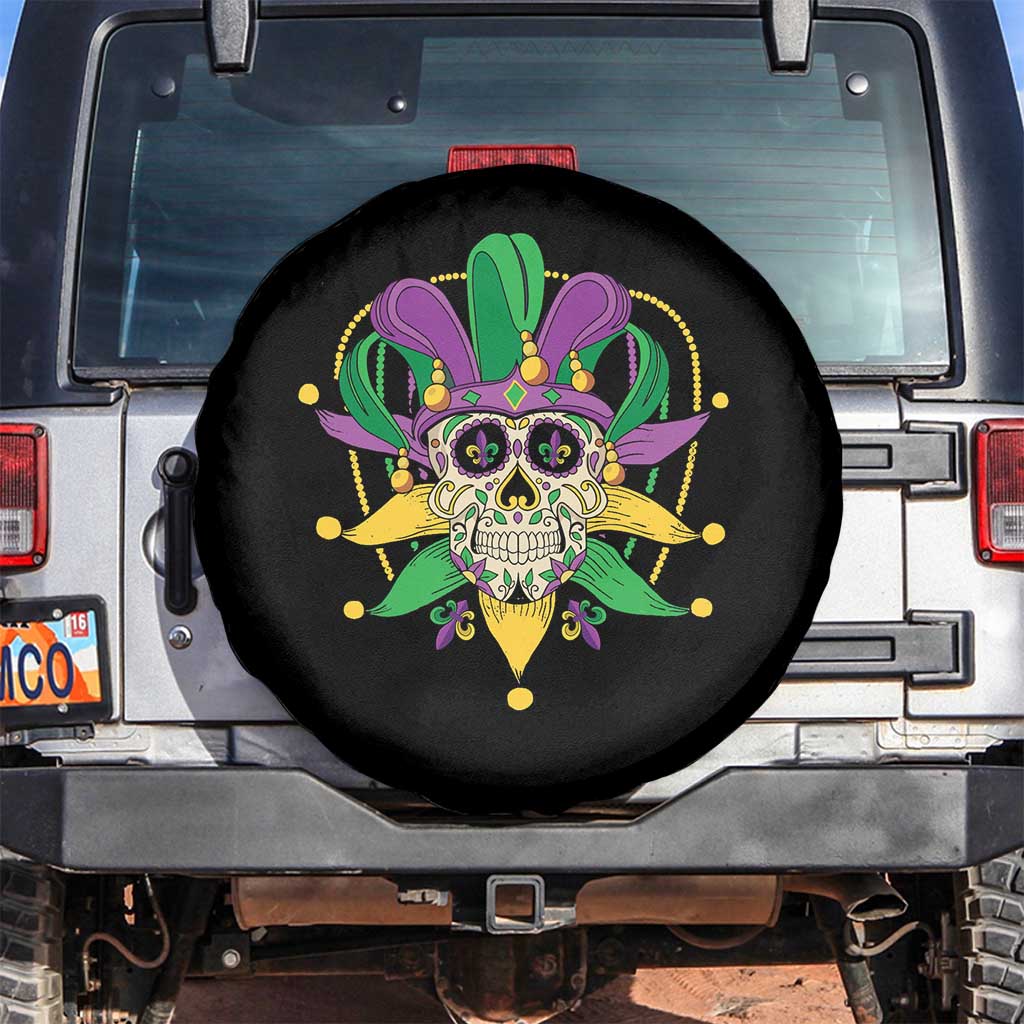 Mardi Gras Funny Sugar Skull Fat Tuesday New Orleans Spare Tire Cover TS09 No hole Black Print Your Wear
