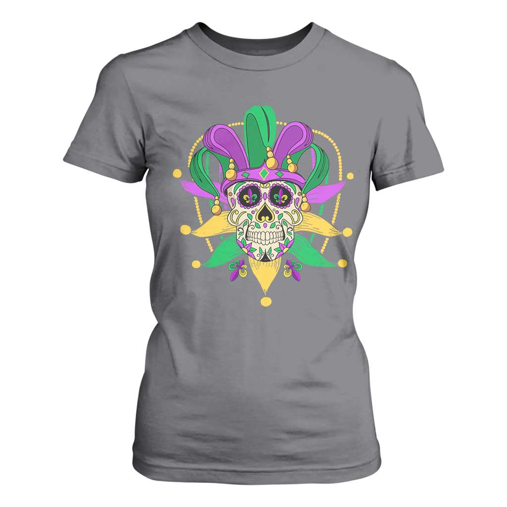 Mardi Gras Funny Sugar Skull Fat Tuesday New Orleans T Shirt For Women TS09 Charcoal Print Your Wear