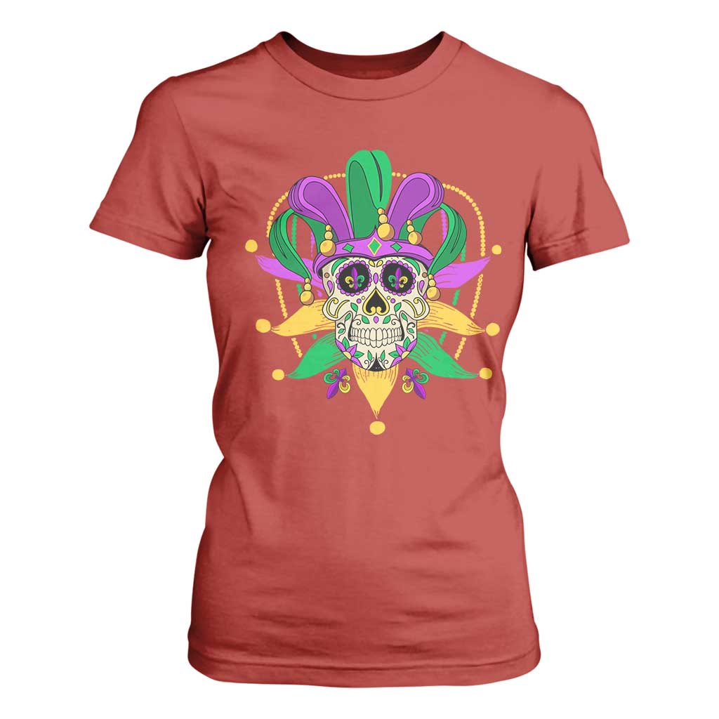Mardi Gras Funny Sugar Skull Fat Tuesday New Orleans T Shirt For Women TS09 Red Print Your Wear