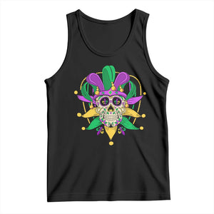 Mardi Gras Funny Sugar Skull Fat Tuesday New Orleans Tank Top TS09 Black Print Your Wear