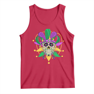 Mardi Gras Funny Sugar Skull Fat Tuesday New Orleans Tank Top TS09 Red Print Your Wear