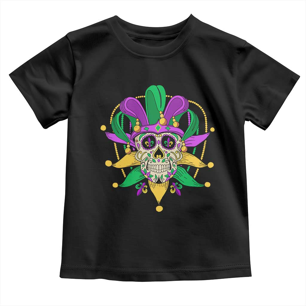 Mardi Gras Funny Sugar Skull Fat Tuesday New Orleans Toddler T Shirt TS09 Black Print Your Wear