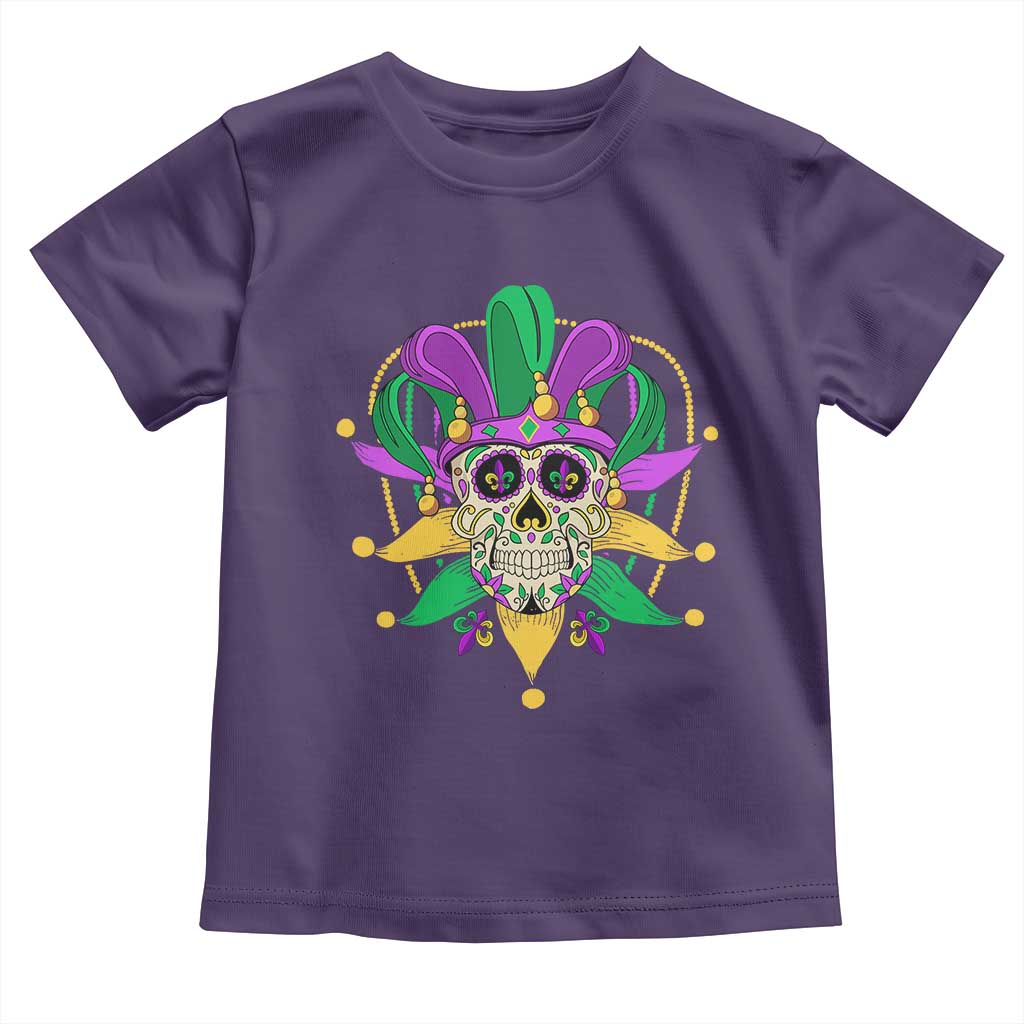 Mardi Gras Funny Sugar Skull Fat Tuesday New Orleans Toddler T Shirt TS09 Purple Print Your Wear