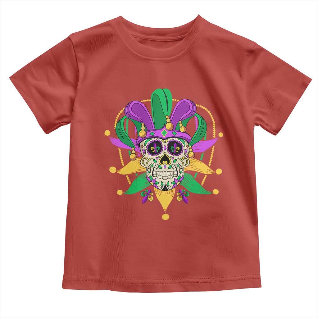 Mardi Gras Funny Sugar Skull Fat Tuesday New Orleans Toddler T Shirt TS09 Red Print Your Wear