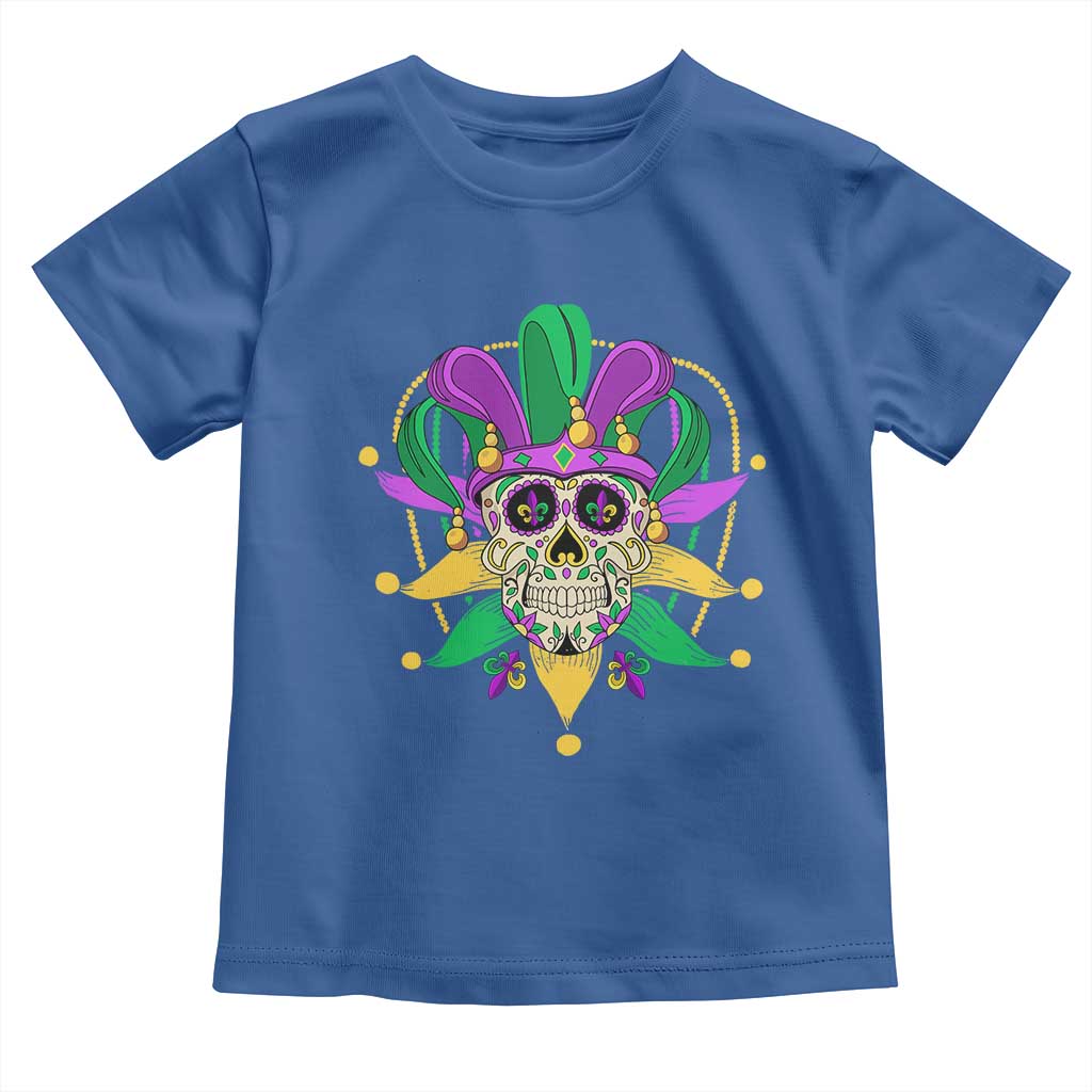 Mardi Gras Funny Sugar Skull Fat Tuesday New Orleans Toddler T Shirt TS09 Royal Blue Print Your Wear