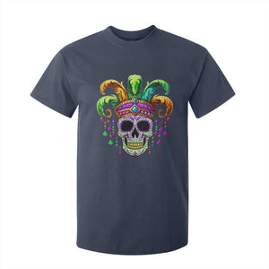 Mardi Gras Beads Sugar Skull Fat Tuesday New Orleans T Shirt For Kid TS09 Navy Print Your Wear