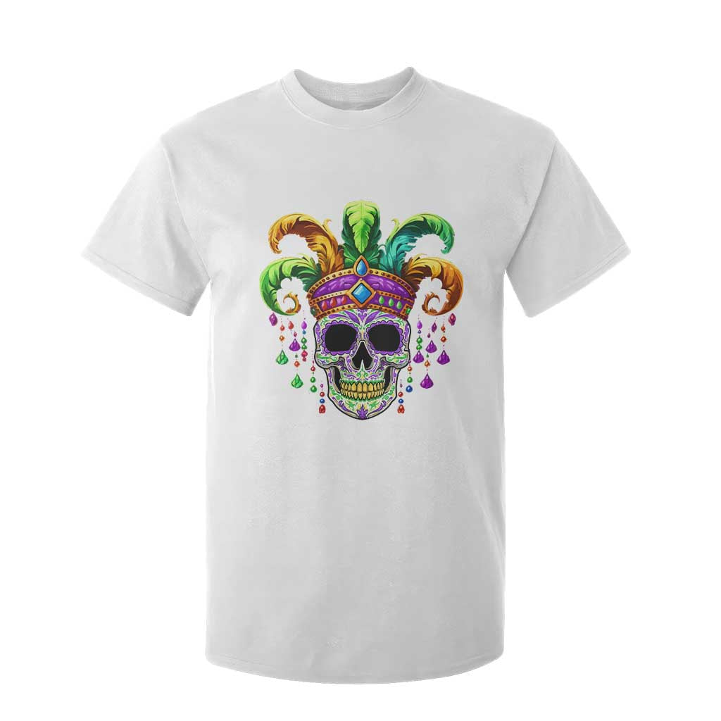 Mardi Gras Beads Sugar Skull Fat Tuesday New Orleans T Shirt For Kid TS09 White Print Your Wear