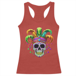 Mardi Gras Beads Sugar Skull Fat Tuesday New Orleans Racerback Tank Top TS09 Red Print Your Wear