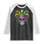 Mardi Gras Beads Sugar Skull Fat Tuesday New Orleans Raglan Shirt TS09 Black White Print Your Wear