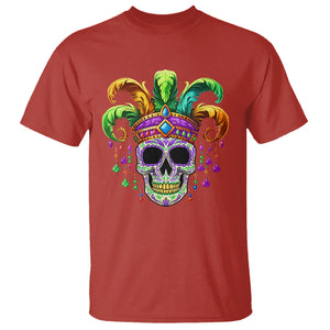 Mardi Gras Beads Sugar Skull Fat Tuesday New Orleans T Shirt TS09 Red Printyourwear