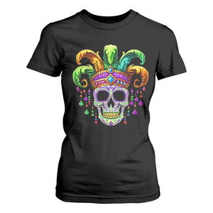 Mardi Gras Beads Sugar Skull Fat Tuesday New Orleans T Shirt For Women TS09 Black Print Your Wear