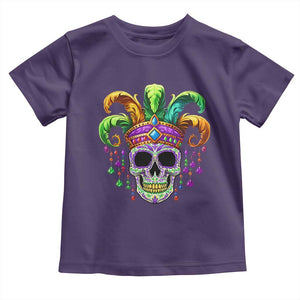 Mardi Gras Beads Sugar Skull Fat Tuesday New Orleans Toddler T Shirt TS09 Purple Print Your Wear