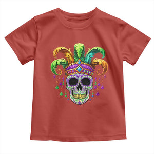 Mardi Gras Beads Sugar Skull Fat Tuesday New Orleans Toddler T Shirt TS09 Red Print Your Wear