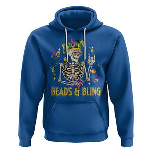 Mardi Gras Funny Skeleton Beads And Bling Hoodie TS09 Royal Blue Printyourwear